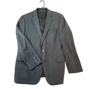 Stafford Classic Fit Blazer HopSack Stretch Wool Blend‎ Gray 46 Regular